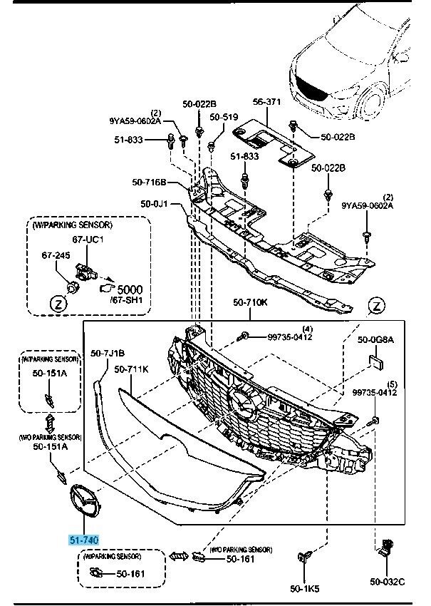 MAZDA CX-5 KE 2013-2015 Genuine Front Grille Mascot Emblem KDY5-51-741 OEM