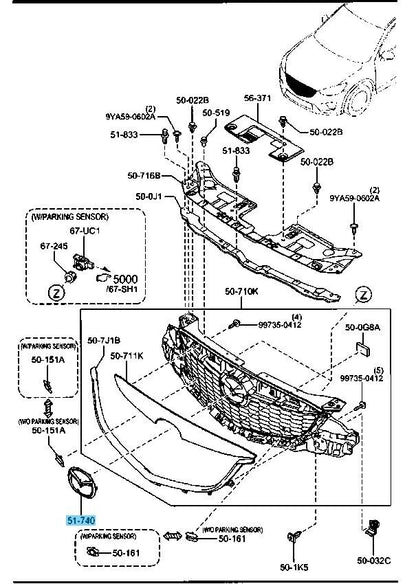 MAZDA CX-5 KE 2013-2015 Genuine Front Grille Mascot Emblem KDY5-51-741 OEM