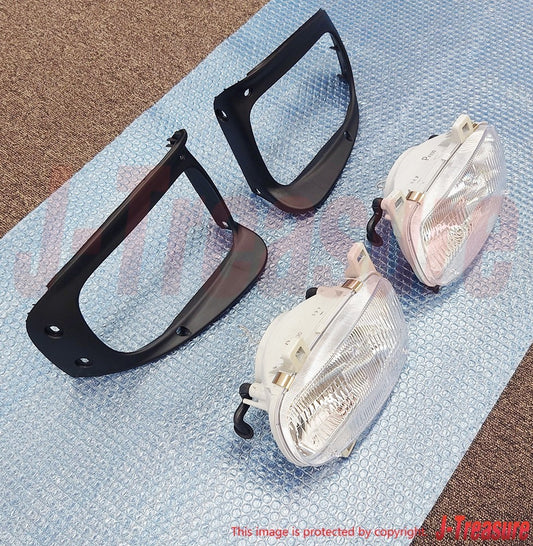MAZDA RX-7 FD3S Genuine Headlamp Bezel Trim & Lamp Unit Right & Left Set OEM RHD