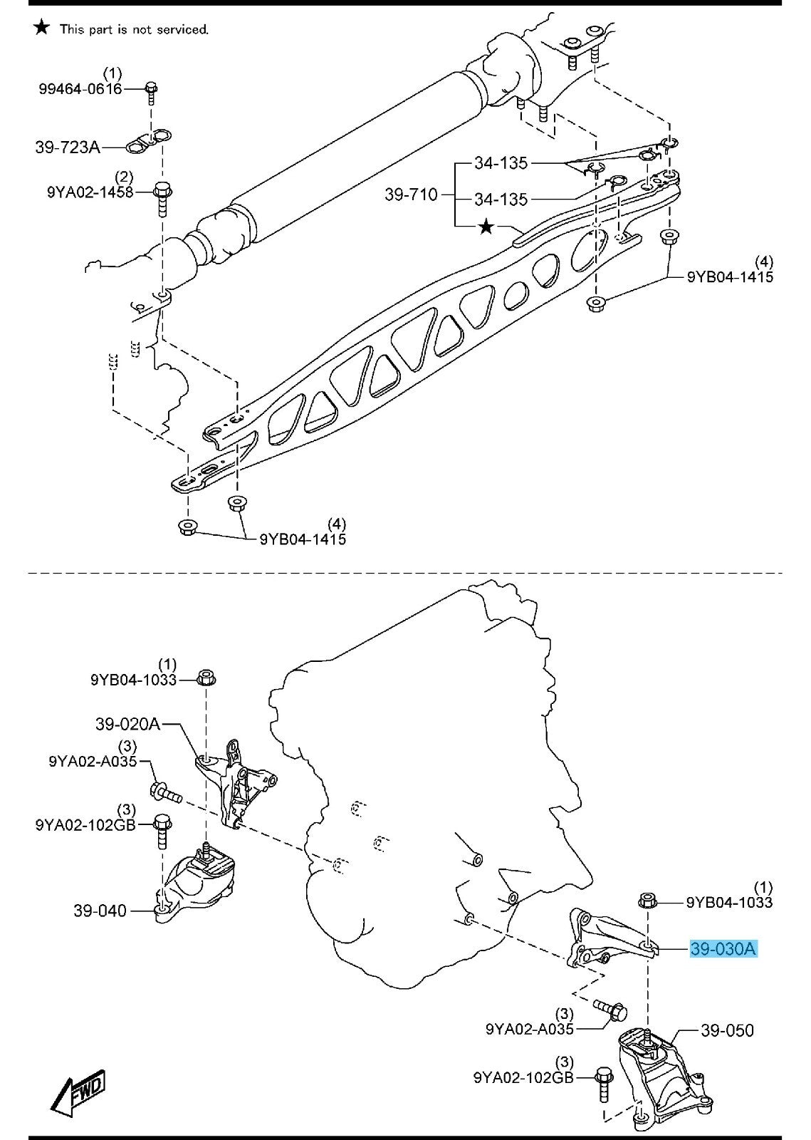 MAZDA MX-5 MIATA ND 2016-2024 Genuine Engine Bracket LH ND5J-39-031 OEM