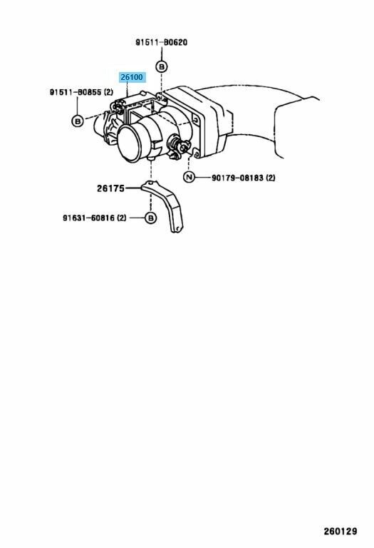 TOYOTA LAND CRUISER HDJ100 02-05 Genuine 1HDFTE Venturi Assy 26100-17021 OEM LHD