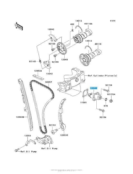 KAWASAKI KLX450R 08-15 Genuine Cam Chain Tensioner Assy 12048-0021 OEM