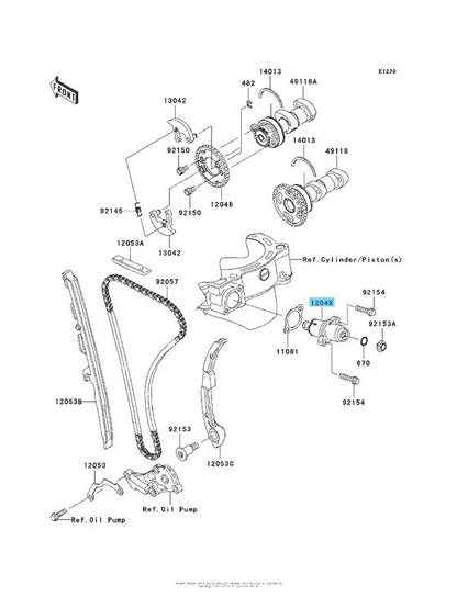 KAWASAKI KLX450R 08-15 Genuine Cam Chain Tensioner Assy 12048-0021 OEM