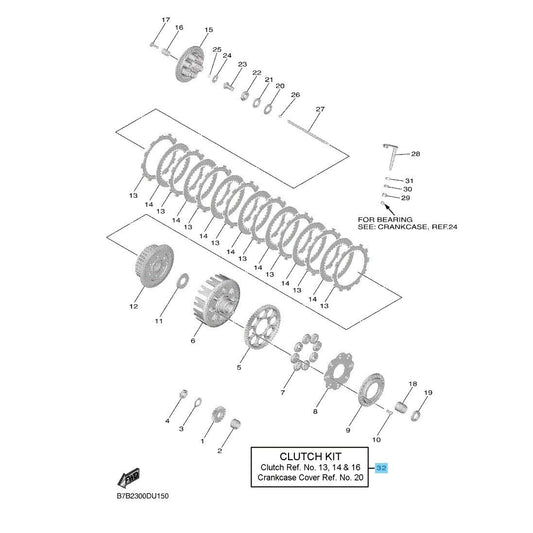 YAMAHA YZ250F 2019-2024 Genuine Clutch Plate Kit B7B-W001G-00-00 OEM