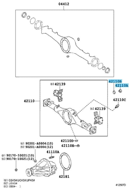 TOYOTA TUNDRA USK5# 06-14 Genuine Rear Axle Housing Filler Plug & Gasket Set