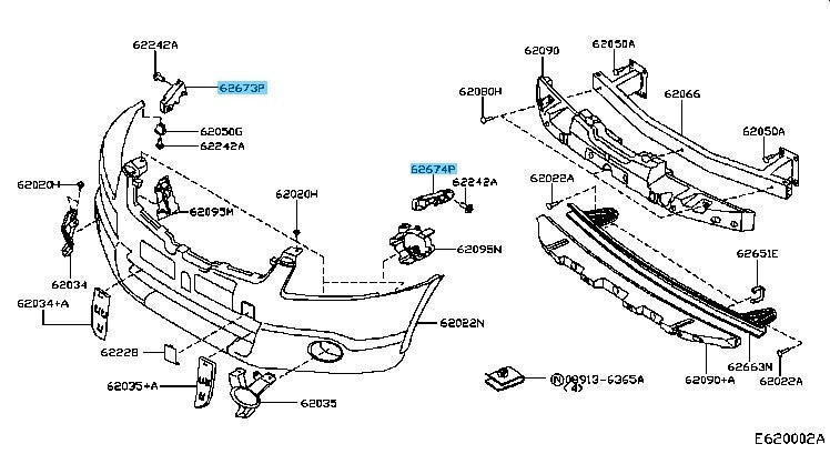 NISSAN QASHQAI J10E Genuine Front Bumper Side Bracket RH & LH set OEM