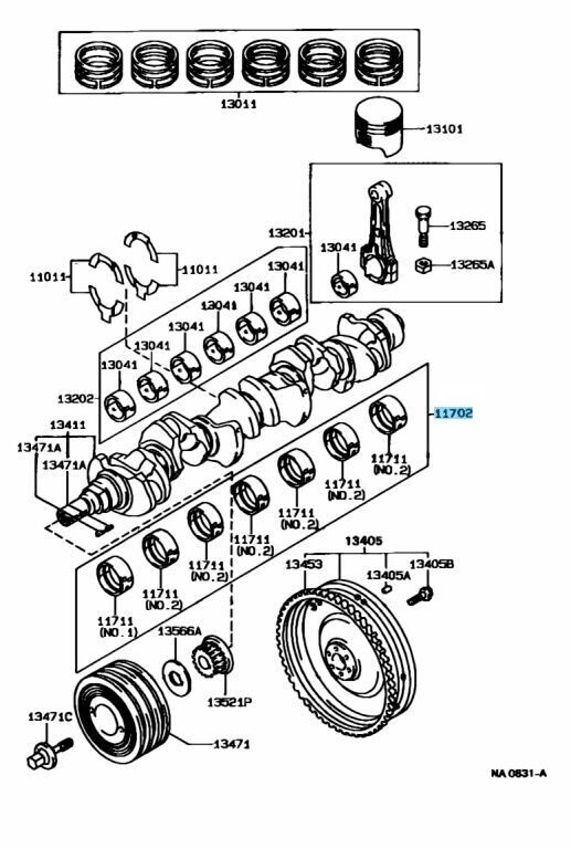 TOYOTA LEXUS Genuine 1JZ-GE 1JZ-GTE 2JZ-GE 2JZ-GTE Crankshaft Bearing Set OEM