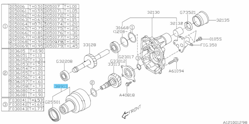 SUBARU IMPREZA WRX GD9 02-14 MT Genuine Center Differential Assy 38913AA102 OEM