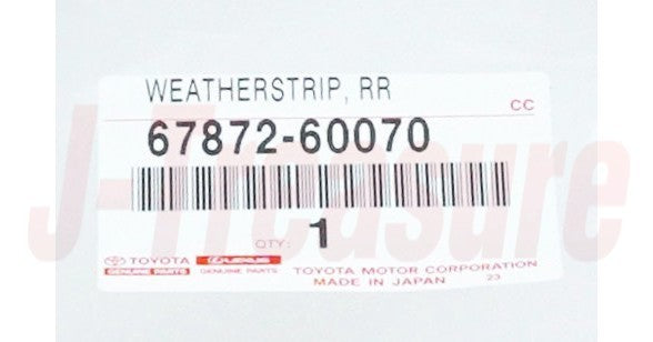 TOYOTA LAND CRUISER UZJ100 '98-02 Genuine Rear Door Weatherstrip LH 67872-600701