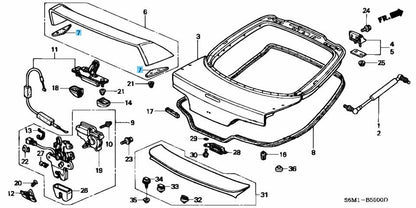HONDA INTEGRA TYPE-R DC5 01-06 Genuine Rear Spoiler Gasket 71716-S6M-Z01 x2 Set
