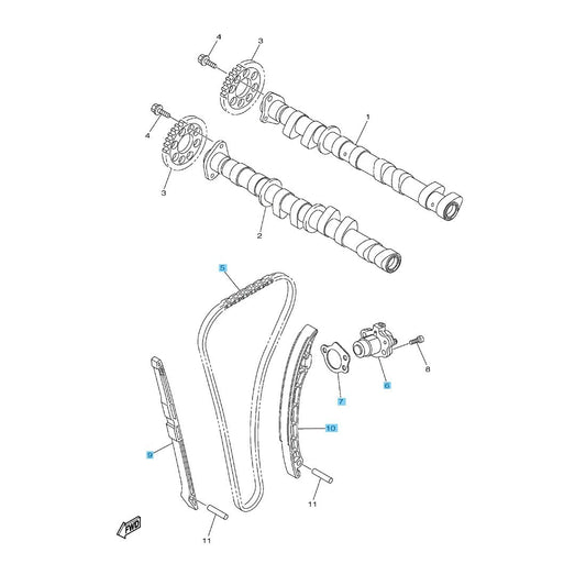 YAMAHA YZF-R1 2009-2014 Genuine Camhaft Chain & Damper & Tensioner Set OEM