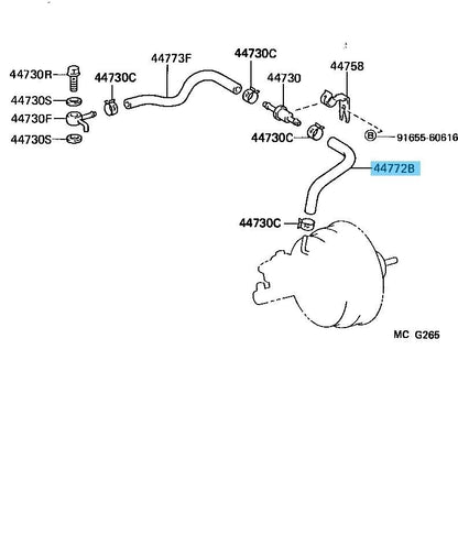 TOYOTA SUPRA MA70L 86-92 Genuine Check Valve To Brake Booster Hose 44772-14170