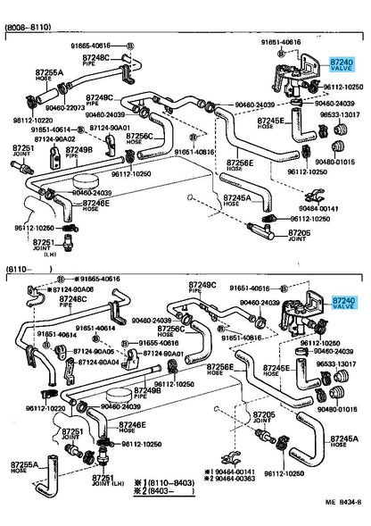 TOYOTA LAND CRUISER BJ60 81-90 Genuine Heater Water Valve Assy 87240-90A00 OEM