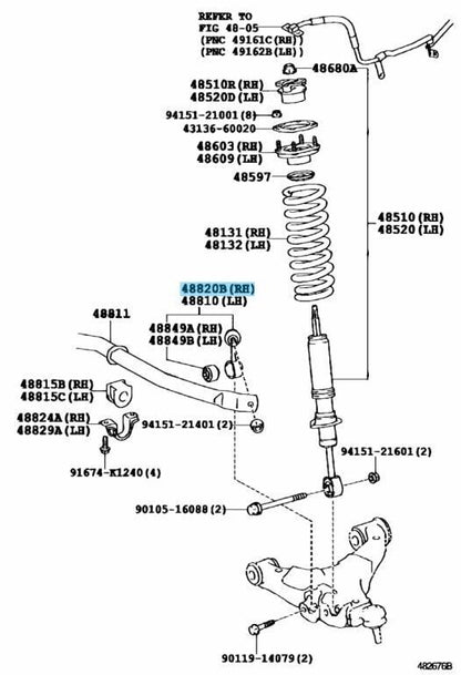 TOYOTA LAND CRUISER UZJ200 LEXUS LX570 Genuine Front Stabilizer Link Right OEM