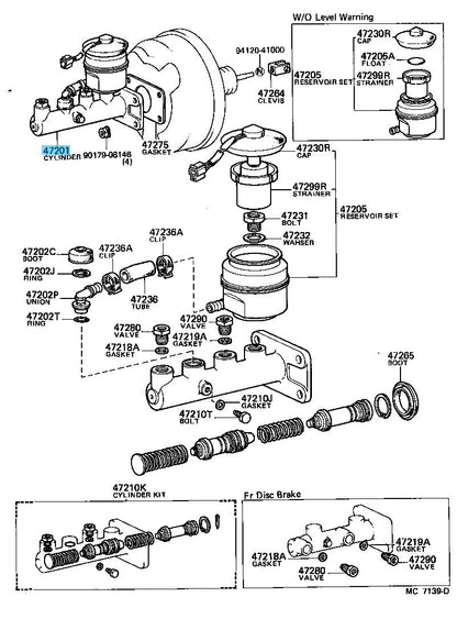 TOYOTA LAND CRUISER BJ40 1980-1985 Genuine Brake Master Cylinder 47201-60160 OEM