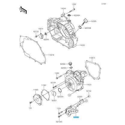 KAWASAKI KLX140 '08-09 '11-20 KLX140R 2021 '23-24 Genuine Chain Cover 14026-0084