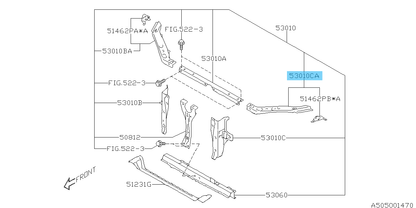 SUBARU WRX STI VAF 2015-2020 Genuine Left side Upper Tie Bar 53029FJ1109P OEM