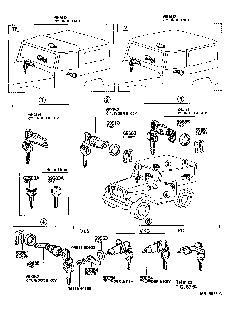 TOYOTA LAND CRUISER BJ41 FJ40 Genuine Ignition Cylinder Lock Key 69005-90316 OEM