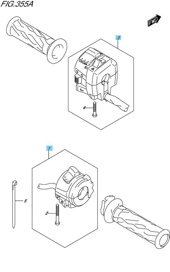 SUZUKI V-STROM DL650 (ABS) 2012-2015 Genuine Handle Switch Assy RH & LH Set OEM