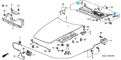 HONDA S2000 AP1 / AP2 00-09 Genuine Cowltop Bonnet Hinge Cover Right & Left Set