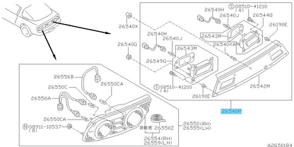 NISSAN 180SX RPS13 TYPE R/X Genuine Back Up Lamp Assy 26540-60F05 LATE MODEL