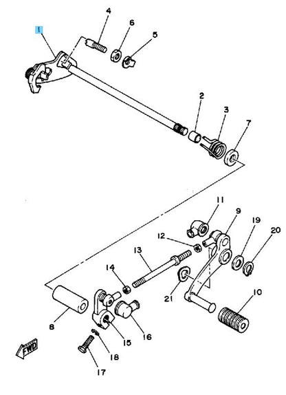 YAMAHA RZ350L 1984 Genuine Shift Shaft Assy 2GU-18101-00-00 OEM