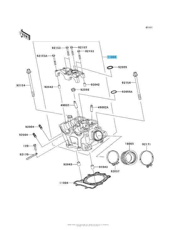 KAWASAKI KX250F 2013-2014 Genuine Cylinder Head Comp 11008-0750 OEM
