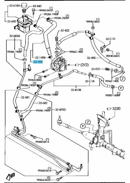 MAZDA MAZDA3 BK 07-09 Genuine Power Steering Pressure Pipe B37F-32-48X OEM