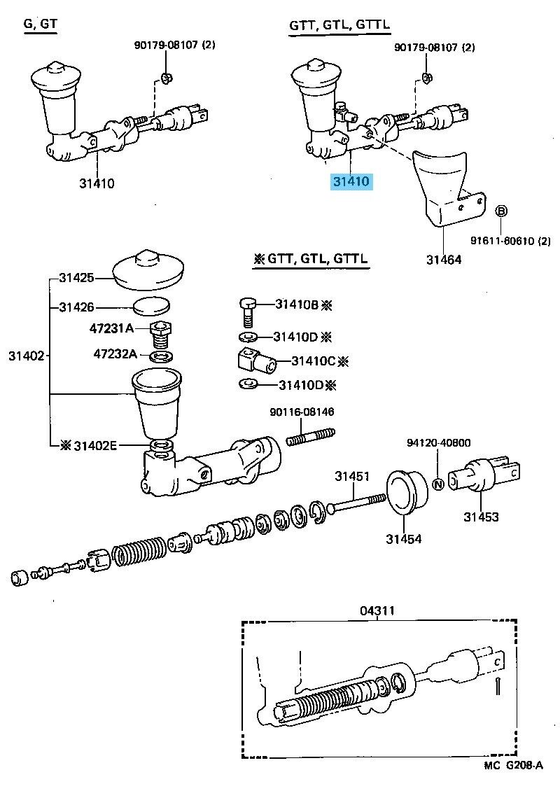 TOYOTA SUPRA MA70 88-93 Genuine Clutch Master Cylinder Assy Mid-Term Model OEM