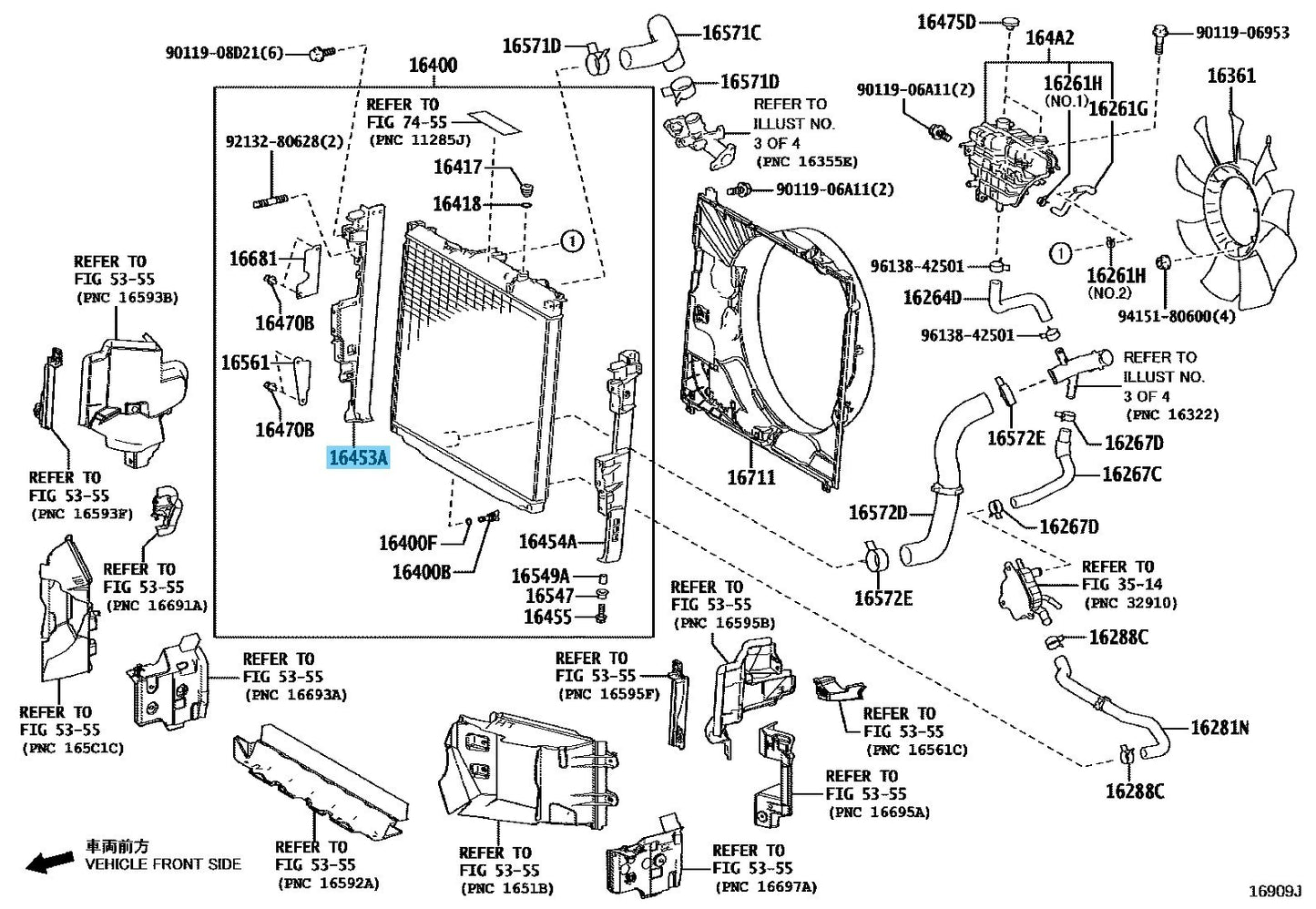 LEXUS GX550 VJA252 '24-25 Genuine Radiator Side Support Plate RH 16453-70731 OEM