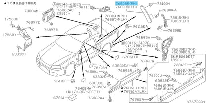 NISSAN SKYLINE GT-R BNR34 98-02 Genuine Lock Pillar Finisher RH 76890-AA100 OEM