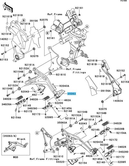 KAWASAKI EX650 NINJA 650 2012-2016 Genuine Step Stay LH 35063-0871-18R OEM