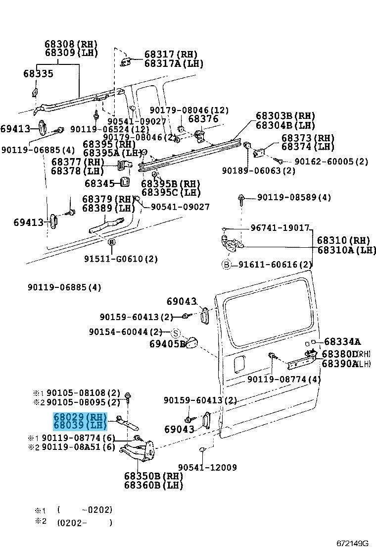 TOYOTA HIACE LH1## RZH1## Genuine Slide Door Lower Roller Base RH or LH OME