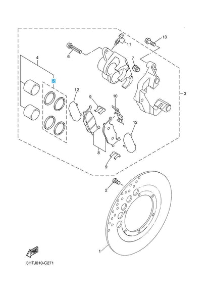 YAMAHA SR400 2015-2018 Genuine Front Brake Caliper Seal Kit 3JB-25803-00 OEM