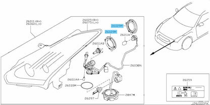 NISSAN GT-R R35 2011-2014 Genuine Head Light Socket Cover 26030-1EA0A OEM