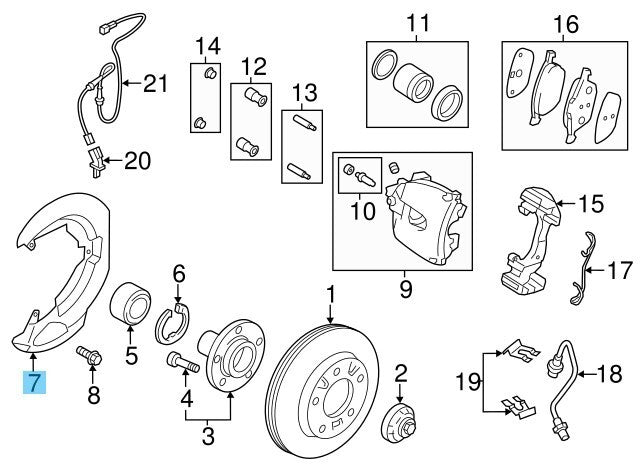 MAZDA MAZDA3 BK BL 08-13 Genuine Front Brake Splash Shield LH BBM2-33-270 OEM