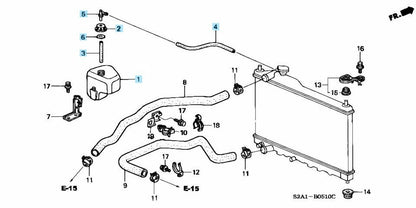 HONDA S2000 S2K AP1 AP2 Genuine Coolant Reservoir Tank Cap Joint Hose Set OEM
