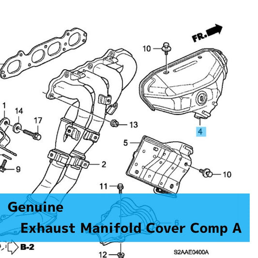 HONDA S2000 AP1 '00-09 Genuine Exhaust Manifold Cover Comp A 18120-PCX-010 OEM