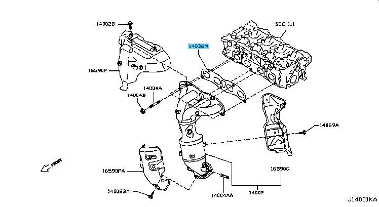 NISSAN ROGUE S35 2013-2020 Genuine Exhaust Manifold Gasket 14036-3TA0B OEM