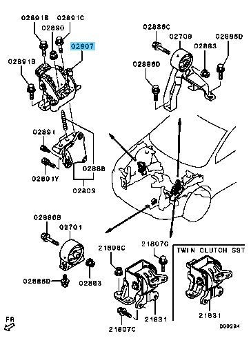 MITSUBISHI LANCER CY4A '08-17 Genuine Engine Front Mounting Bracket For 2.0L OEM