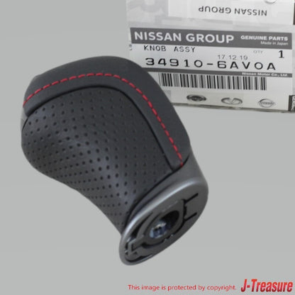 NISSAN GT-R R35 2016-2020 Genuine Black Edition Red Stitch Shift Knob Assy OEM