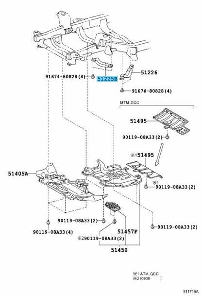 TOYOTA 4RUNNER FJ CRUISER  Genuine Front Suspension Member Bracket RH LH Set OEM
