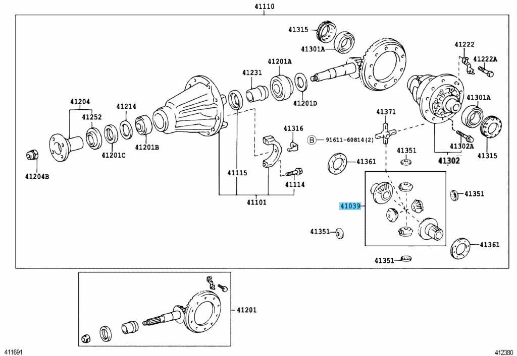 TOYOTA TUNDRA UCK3# UCK4# 01-06 Genuine Rear Differential Gear Kit 41039-34070