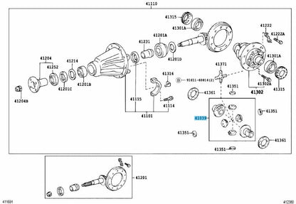 TOYOTA TUNDRA UCK3# UCK4# 01-06 Genuine Rear Differential Gear Kit 41039-34070