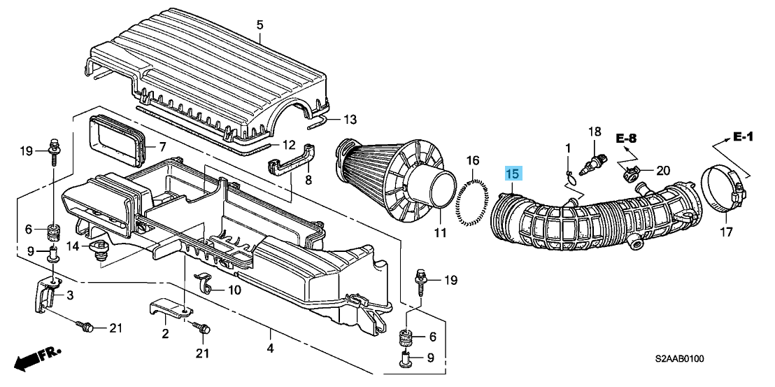 HONDA S2000 AP2 2006-2009 F22C Genuine Air Flow Tube 17228-PZX-000 OEM