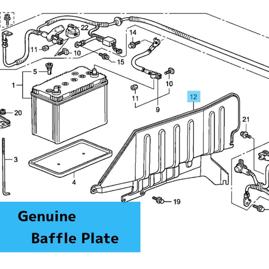 HONDA S2000 AP1 AP2 2000-2009 Genuine Baffle Plate 57255-S2A-020 OEM