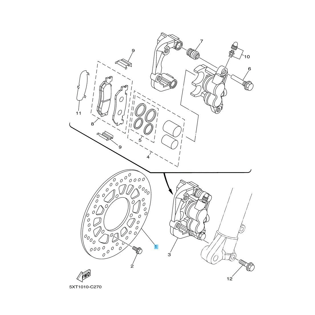 YAMAHA XT250 2008-2024 Genuine Front Brake Disc 3C5-2582T-00-00 OEM
