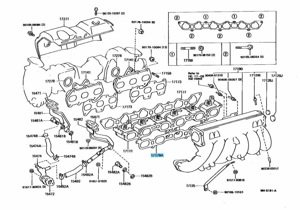 TOYOTA 1JZ-GTE 1JZGTE Genuine Intake Manifold Collector Gasket 17179-88400 OEM