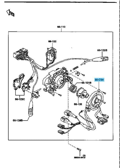 MAZDA RX-7 FD3S 98-03 Genuine Clock Spring Spiral Cable F138-66-CS0 Late Model