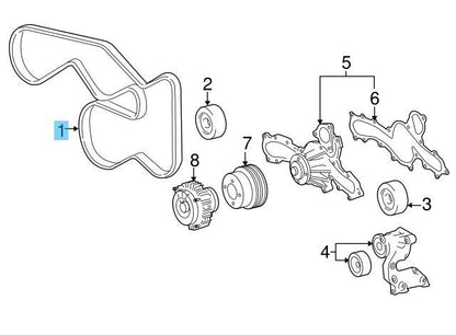 TOYOTA TACOMA GRN2## 05-14 Genuine 1GR-FE Drive Belt & Idle Pulley Set OEM